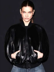 PFW 2026 Barbara Palvin Leather Jacket