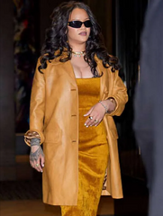NYC 2026 Rihanna Leather Coat