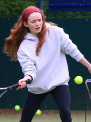 Sadie Sink London 2026 Grey Hoodie