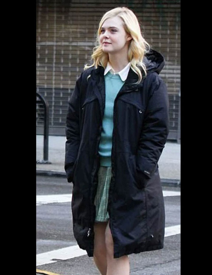 A Rainy Day In New York Elle Fanning Black Coat