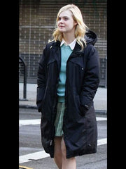 A Rainy Day In New York Elle Fanning Black Coat