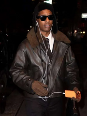 NYC ASAP Rocky Shearling Leather Jacket