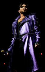 Adam Lambert Purple Leather Coat