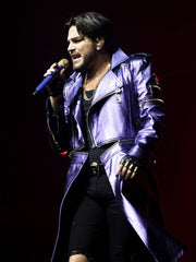 Adam Lambert Purple Leather Coat