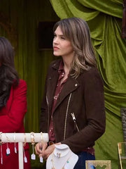 Love Finds You Aimee Teegarden Brown Suede Leather Jacket