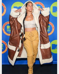 Alicia Keys Shearling Coat