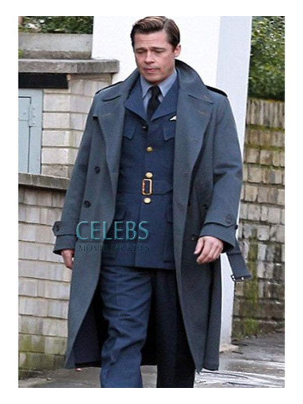 Allied Brad Pitt (Max Vatan) Double Breasted Coat