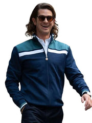 Andrew Garfield US Open Blue Jacket