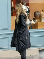 Couture 2026 Angelina Jolie Black Leather Coat