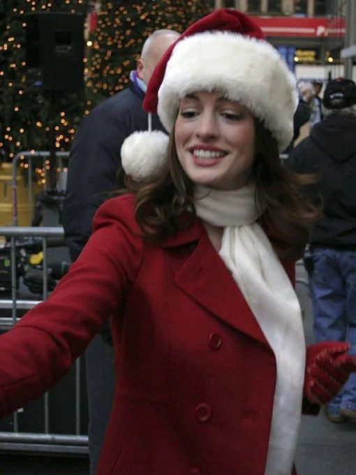 Anne Hathaway Christmas Coat