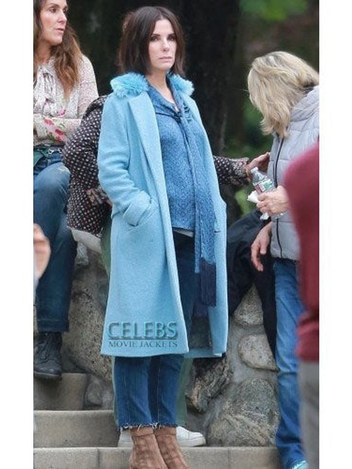 Bird Box Sandra Bullock Blue Coat