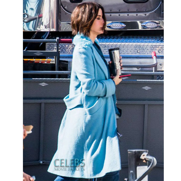 Bird Box Sandra Bullock Blue Coat