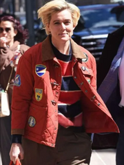 NYC 2026 Brandi Carlile Red Quilted Jacket