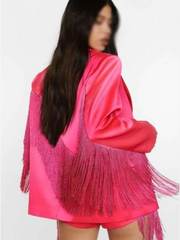 Britnee Kellogg The Road 2025 Pink Fringe Blazer