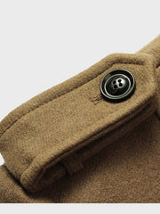 Mens Brown Mid-Length Wool Coat