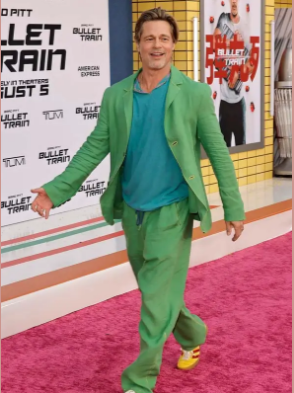 Brad Pitt Bullet Train Green Suit