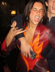 Happy New Year 2026 Dua Lipa Leather Blazer