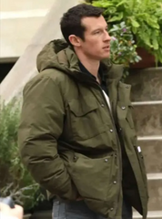 One Night Only 2026 Callum Turner Green Puffer Jacket