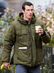 One Night Only 2026 Callum Turner Green Puffer Jacket
