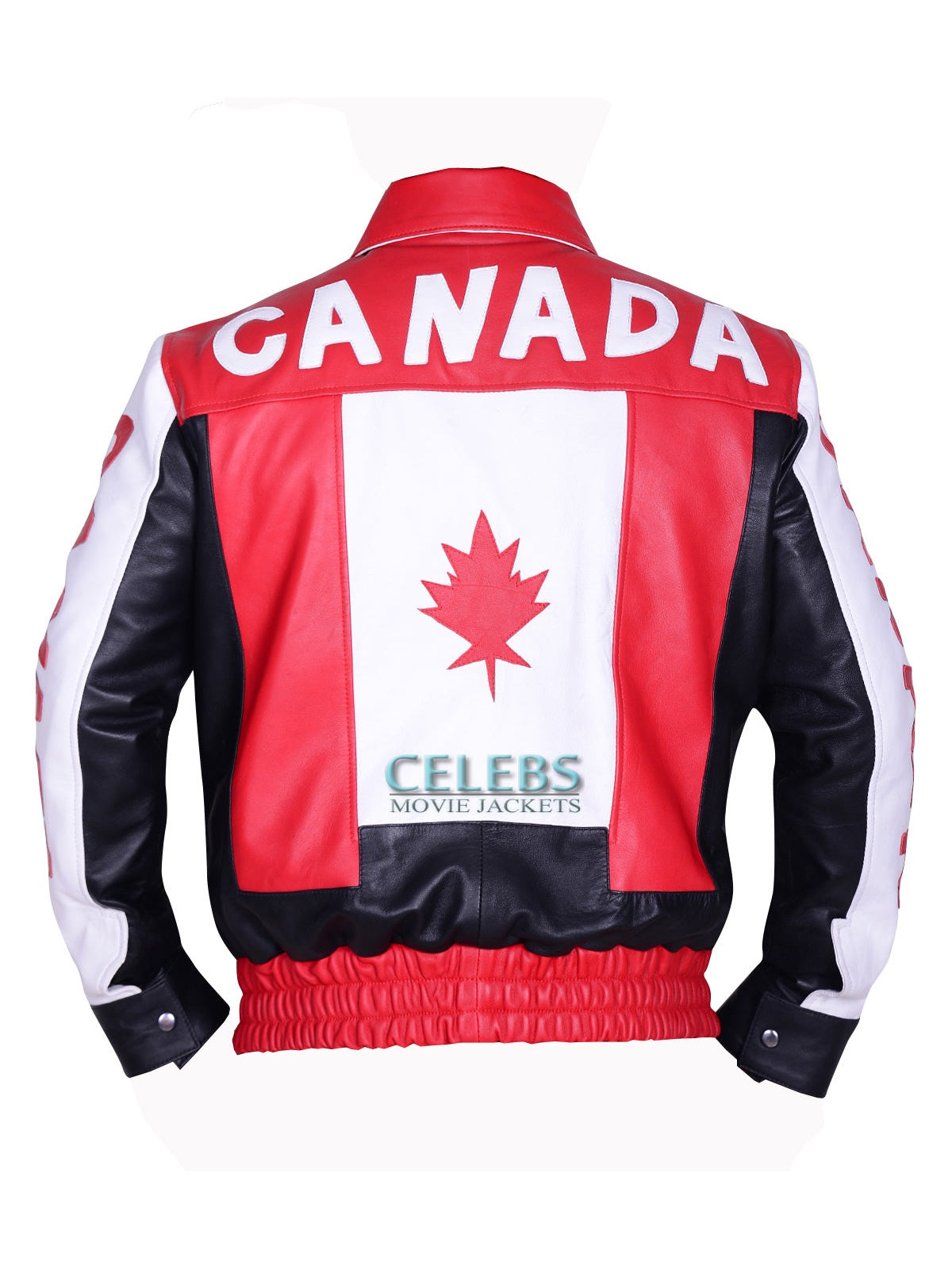 Canadian Flag Biker Bomber Leather Jacket