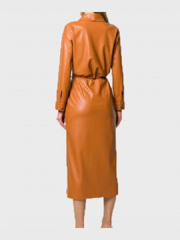 The Flash S07 Iris West Wrap Leather Coat