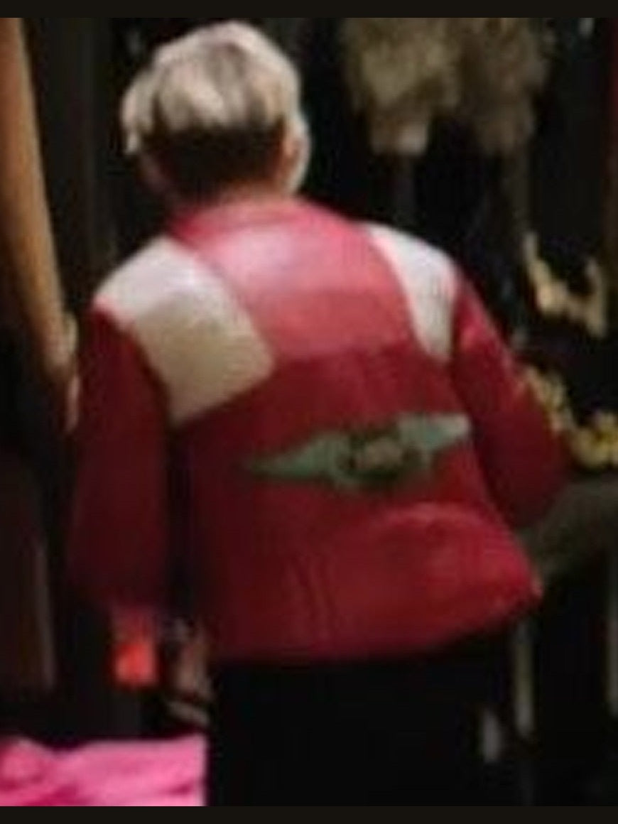 Charlie’s Angels Kristen Stewart Red and White Leather Jacket