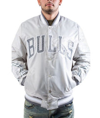 Chicago Bulls Silver Satin Jacket