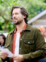 Love Finds You Chris McNally Green Suede Jacket