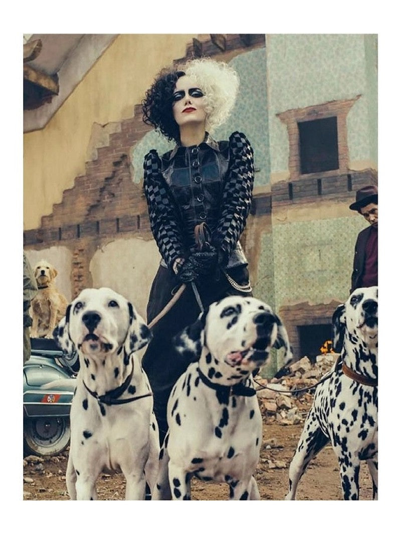 Cruella Emma Stone Black Leather Jacket