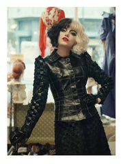 Cruella Emma Stone Black Leather Jacket