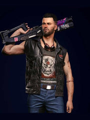 Cyberpunk 2077 V Nomad Black Leather Vest