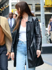 Materialists Dakota Johnson Leather Coat