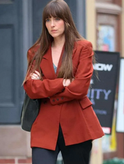 Materialists Dakota Johnson Red Blazer