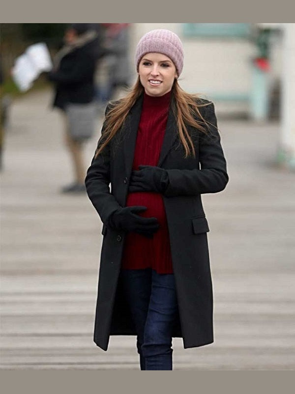 Anna Kendrick Love Life Darby Black Wool-blend Coat