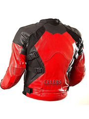 Deadpool Red and Black Motorcycle Leather Jacket