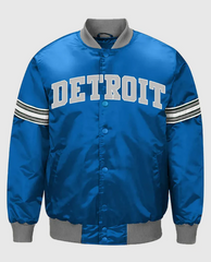 Striped Detroit Lions Blue Jacket