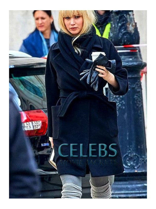 Red Sparrow Jennifer Lawrence Black Trench Coat