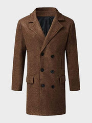Mens Double Breasted Brown Coat