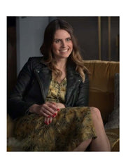 Ted Lasso Flo Collins Black Real Leather Jacket