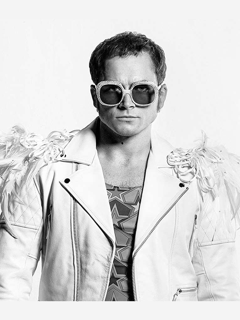 Rocketman Elton John White Leather Jacket