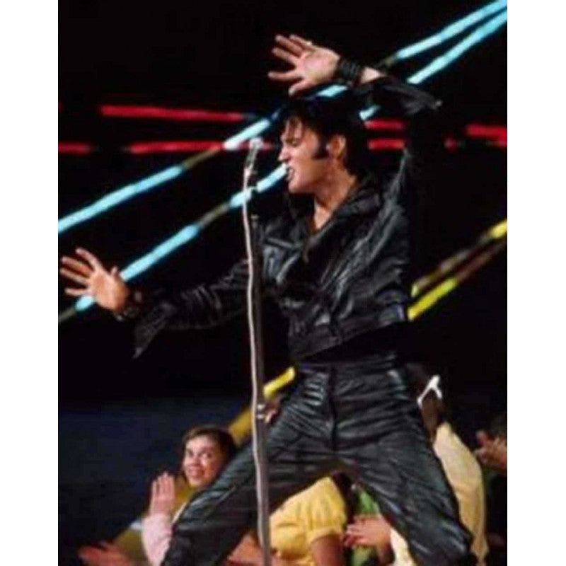 King Of Rock Elvis Presley Black Leather Jacket