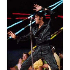 King Of Rock Elvis Presley Black Leather Jacket