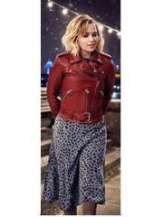Last Christmas Emilia Clarke Red Leather Jacket
