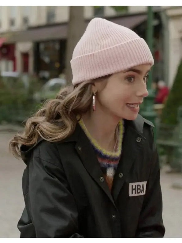 Emily In Paris Lily Collins HBA Logo Jacket