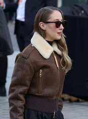 PFW Erin Doherty Shearling Leather Jacket