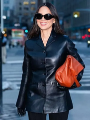 Fashion Show Olivia Munn Leather Blazer