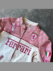 Ferrari Pink Leather Jacket