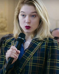 France 2021 Lea Seydoux Checkered Coat