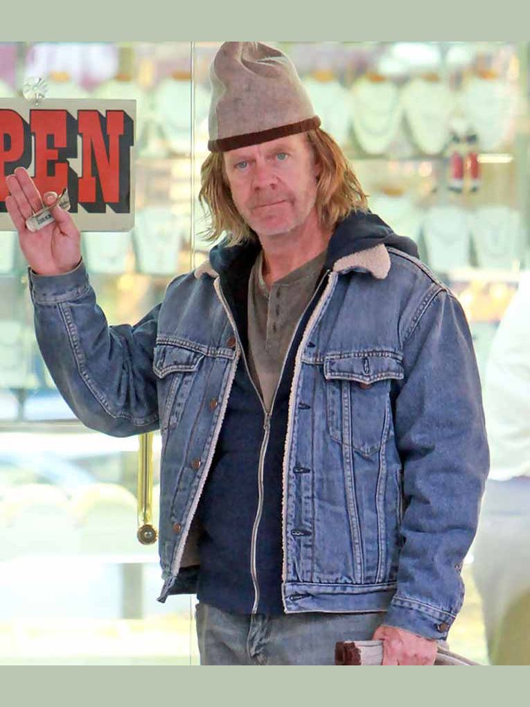 Shameless Frank Gallagher Blue Denim Shearling Jacket