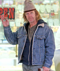 Shameless Frank Gallagher Blue Denim Shearling Jacket